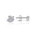 Load image into Gallery viewer, Silver Mystic full lucky eye studs
