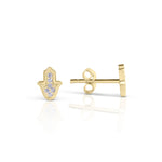 Load image into Gallery viewer, Silver Mystic full hamsa studs
