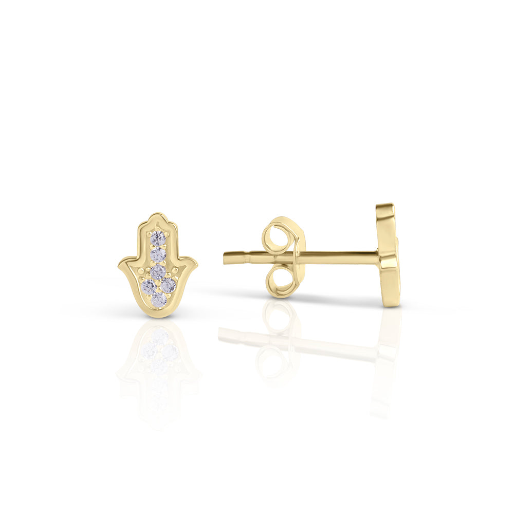 Silver Mystic full hamsa studs