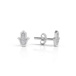 Load image into Gallery viewer, 14k Gold full diamond Hamsa Earring
