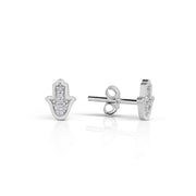 14k Gold full diamond Hamsa Earring