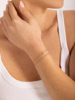 Load image into Gallery viewer, 14k gold Mystic Gold &amp; Single Diamond Hamsa Bracelet
