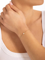 Load image into Gallery viewer, 14k gold Mystic Gold &amp; Single Diamond Hamsa Bracelet
