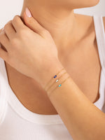 Load image into Gallery viewer, 14k gold Mystic Gold &amp; Single Diamond Eye Enamel bracelet
