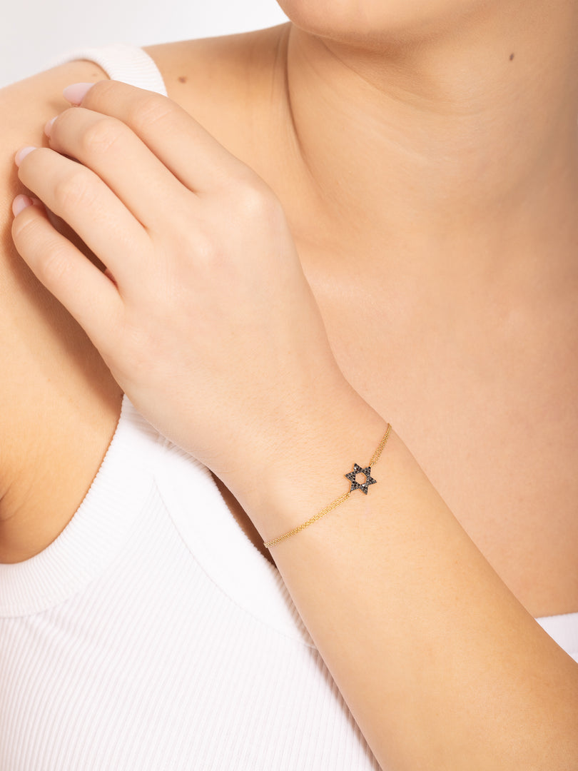 Classic star of David Black diamonds