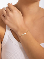 Load image into Gallery viewer, 14K Gold star diamond Map of Israel bracelet
