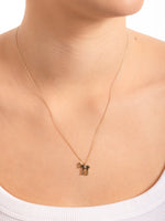 Load image into Gallery viewer, 14k gold large single diamod hai necklace
