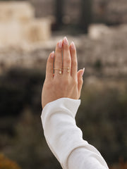 14k gold single Hamsa charm ring