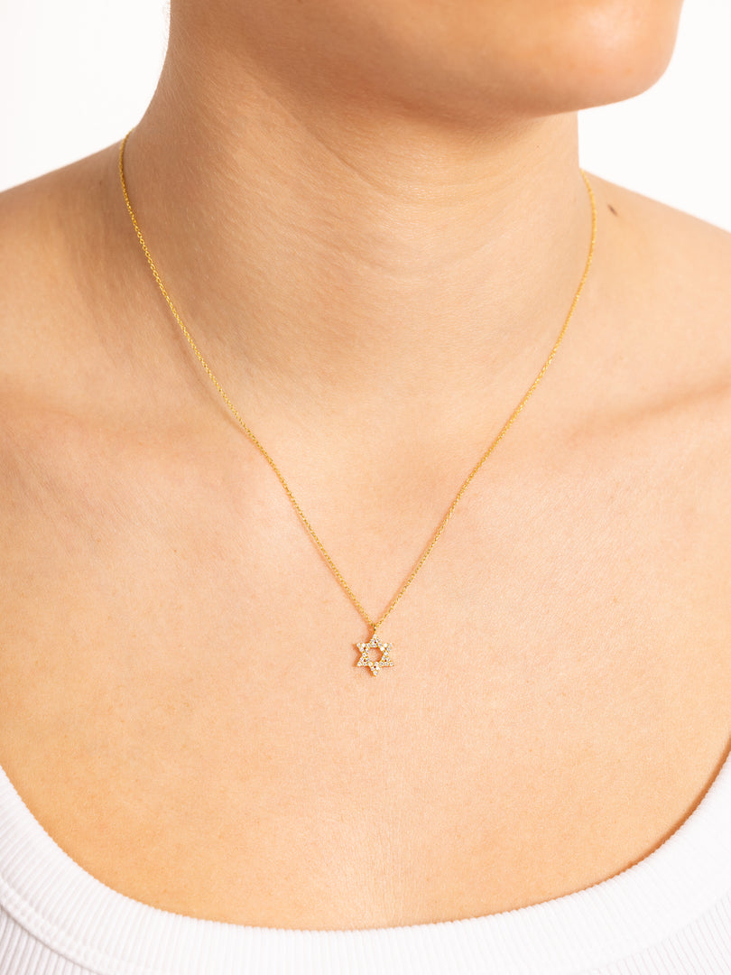Small classic star of David necklace