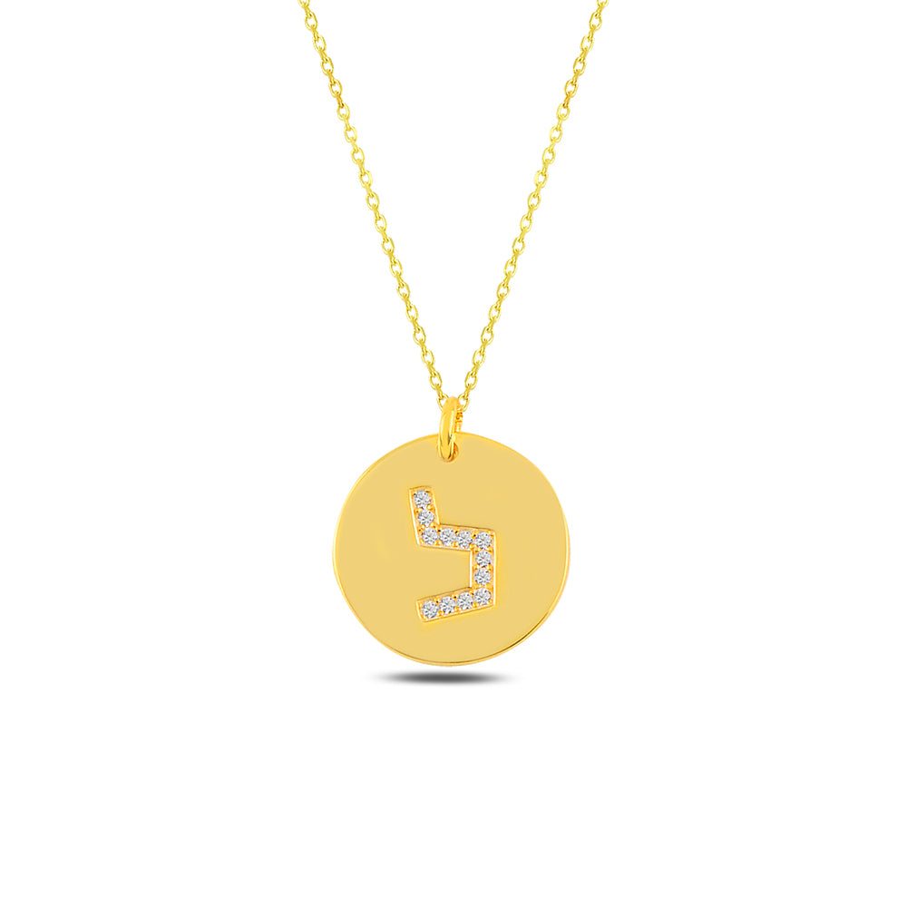 14k gold otiot Necklace ל
