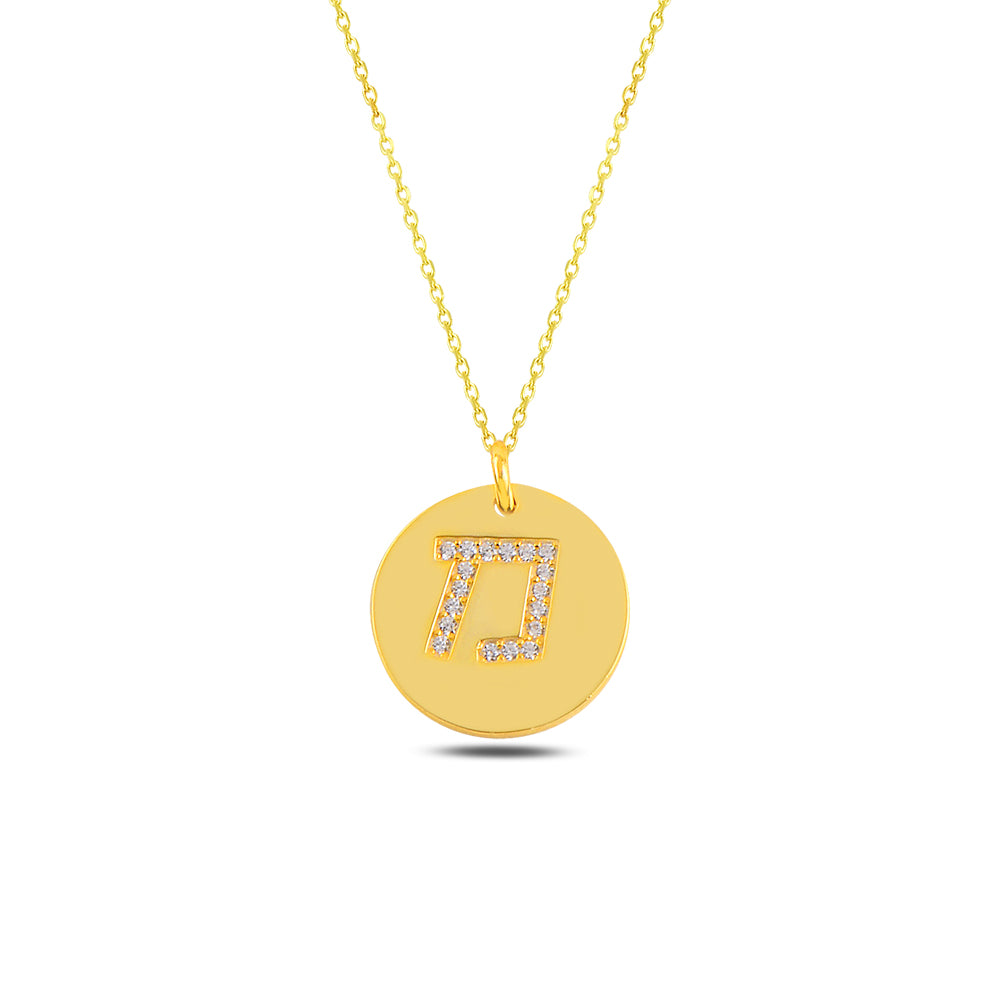 14k gold otiot Necklace מ
