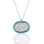 Load image into Gallery viewer, 14k gold shema israel necklace turquoise
