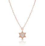 Load image into Gallery viewer, 14k gold 1.2cm full Star of David necklace paperclip