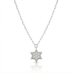 Load image into Gallery viewer, 14k gold 1.2cm full Star of David necklace paperclip