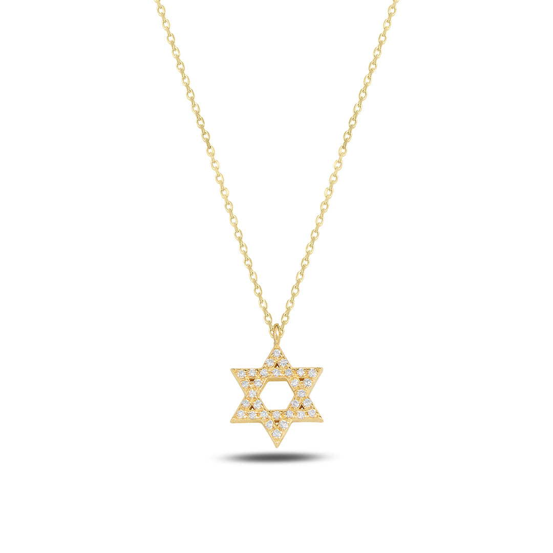 14k gold Classic Star of David necklace