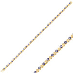 Load image into Gallery viewer, 14k gold Tennis bracelet lucky eye
