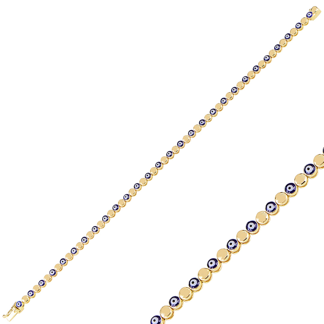 14k gold Tennis bracelet lucky eye