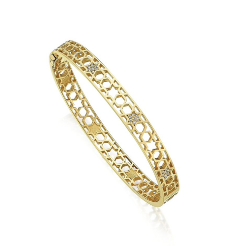 14k gold skeleton bangle