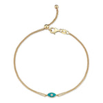 Load image into Gallery viewer, 14k gold Mystic Gold &amp; Single Diamond Eye Enamel bracelet
