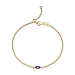 Load image into Gallery viewer, 14k gold Mystic Gold &amp; Single Diamond Eye Enamel bracelet
