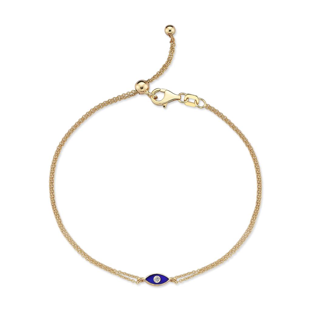14k gold Mystic Gold & Single Diamond Eye Enamel bracelet