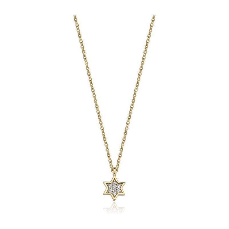 14k gold Mystic full diamond Star Of David necklace