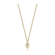 14k gold  Mystic Gold, Full Diamond Hamsa Necklace