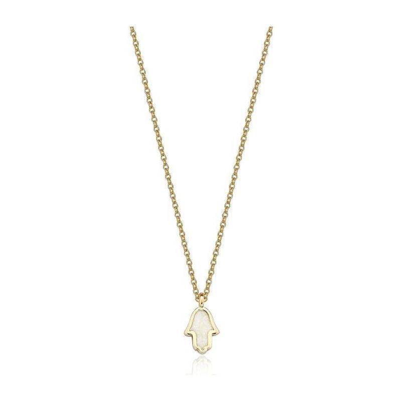 14k gold Mystic Gold Hamsa Enamel Necklace