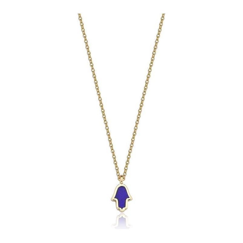 14k gold Mystic Gold Hamsa Enamel Necklace