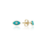 Load image into Gallery viewer, 14k Gold lucky Eye Earring
