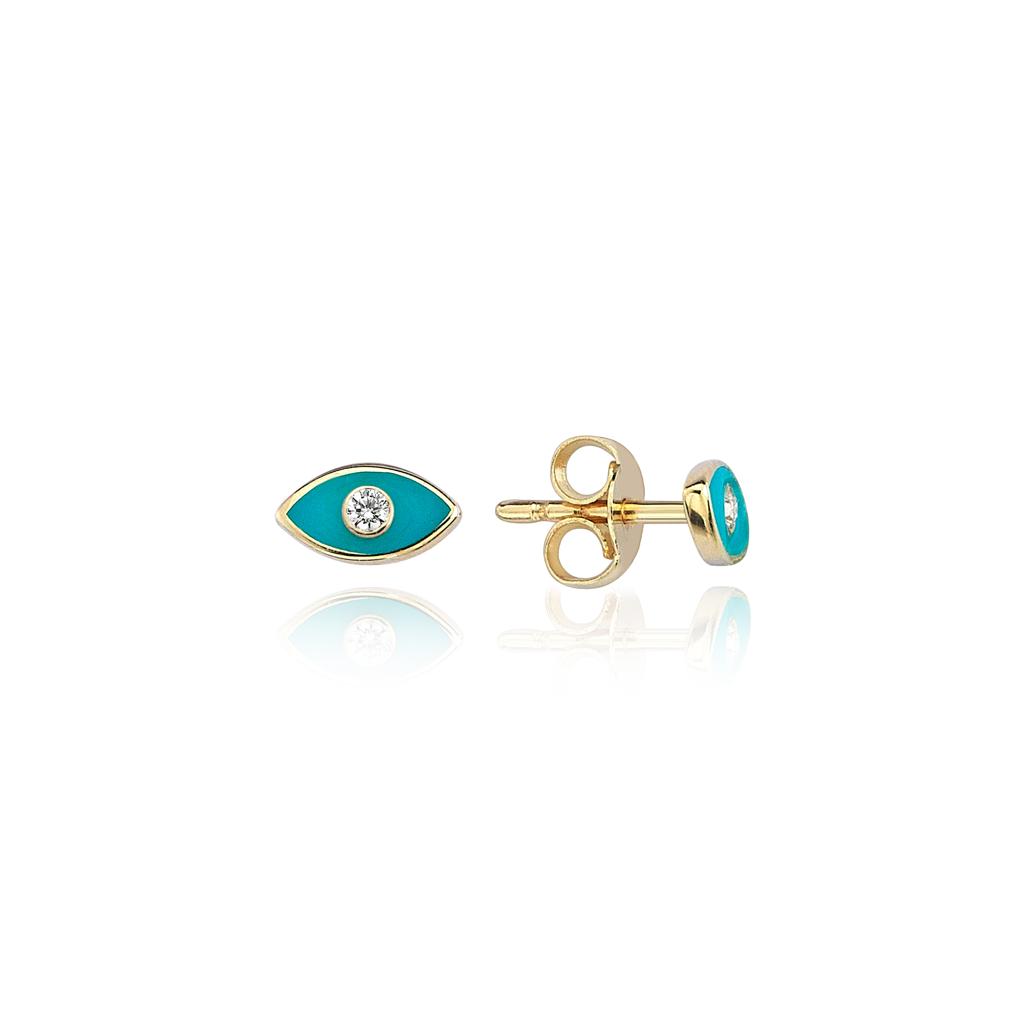 14k Gold lucky Eye Earring