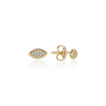 Load image into Gallery viewer, 14k gold Mystic Gold, Full Dimond Eye Earring
