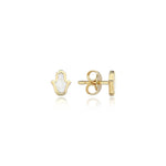 Load image into Gallery viewer, 14k Gold Hamsa Earring
