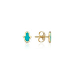 Load image into Gallery viewer, 14k Gold Hamsa Earring
