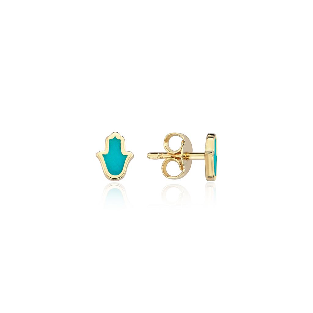 14k Gold Hamsa Earring