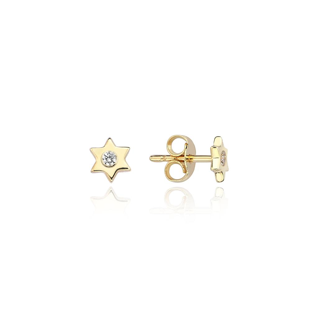 14k gold Mystic Single Dimond Star Of David
