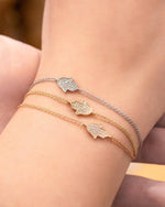 Load image into Gallery viewer, 14K Gold classic Hamsa Bracelet
