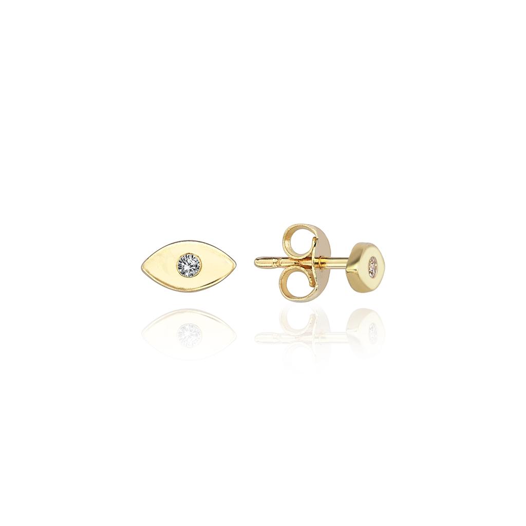 Silver Mystic single lucky eye studs