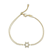 14k gold Classic Star of David bracelet