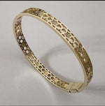 Load image into Gallery viewer, 14k gold Honeycomb bangle full diamonds
