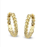 Load image into Gallery viewer, 14k gold round twist earrings
