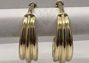 14k gold 3 row hoop earrings