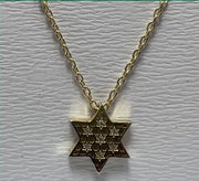 14k gold Honeycomb Star of david Necklace