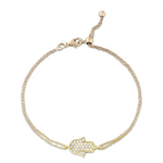 Load image into Gallery viewer, 14K gold Large hamsa bracelet