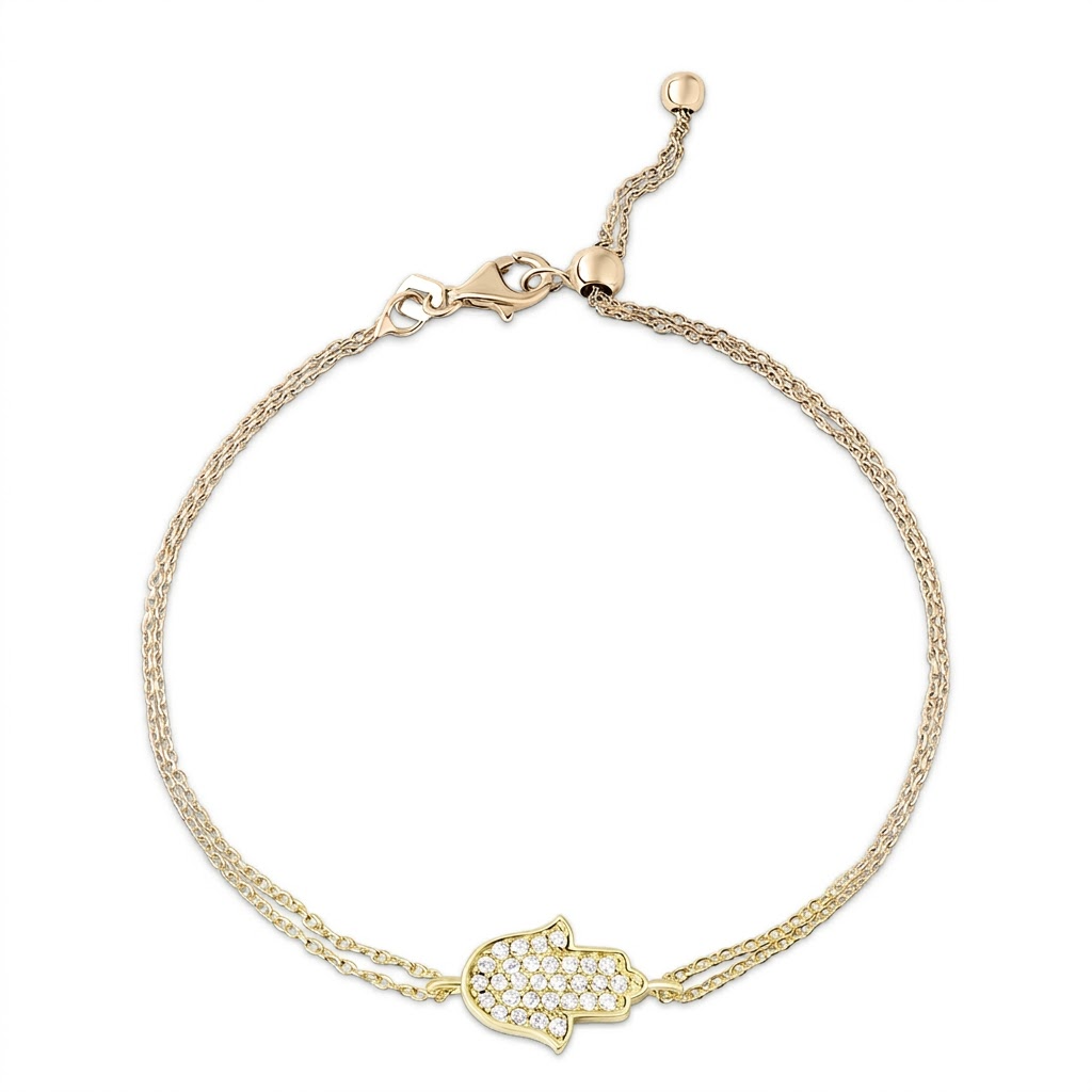 14K gold Large hamsa bracelet