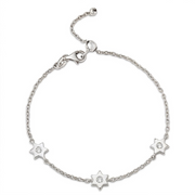 14k gold  Mystic 3 charm single diamond star bracelet