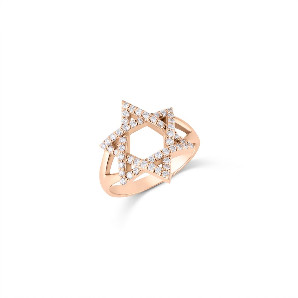 14k Gold Star of David Ring
