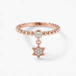 Load image into Gallery viewer, 14k gold pave Star of David charm ring