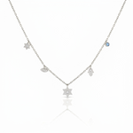Load image into Gallery viewer, 14k gold Dangling Multi Charm single star necklace