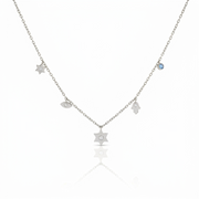 14k gold Dangling Multi Charm single star necklace